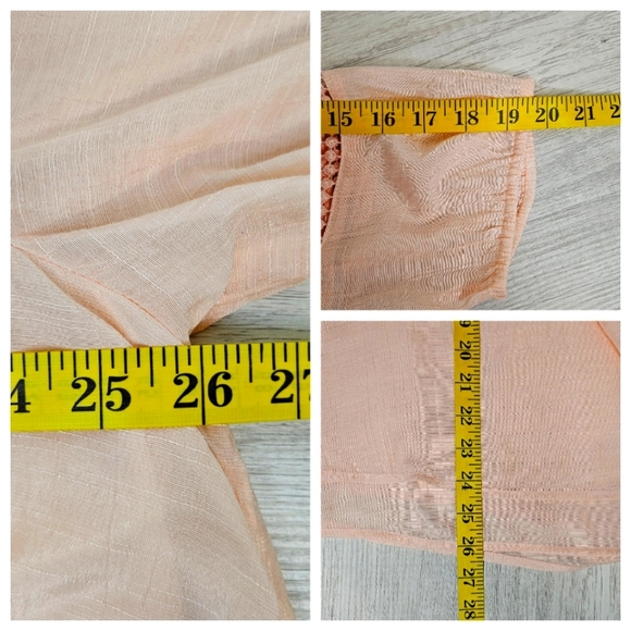 Style & Co. Size XL Pink Embroidered Blouse 3/4 Sleeve Lace Crochet Fairy Ballet - Picture 6 of 8